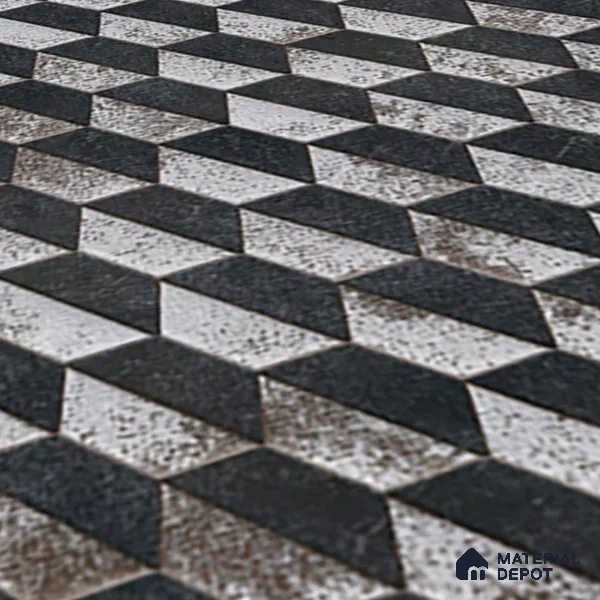 Geometric Wall & Floor Tile TL 07237 B Alpi 4002 Granula 1 ft x 1 ft Ceramic Matte Finish - 9 mm  | 2 mm Spacer is Mandatory | Please Expect a Slight Variation of Pattern (Sample)